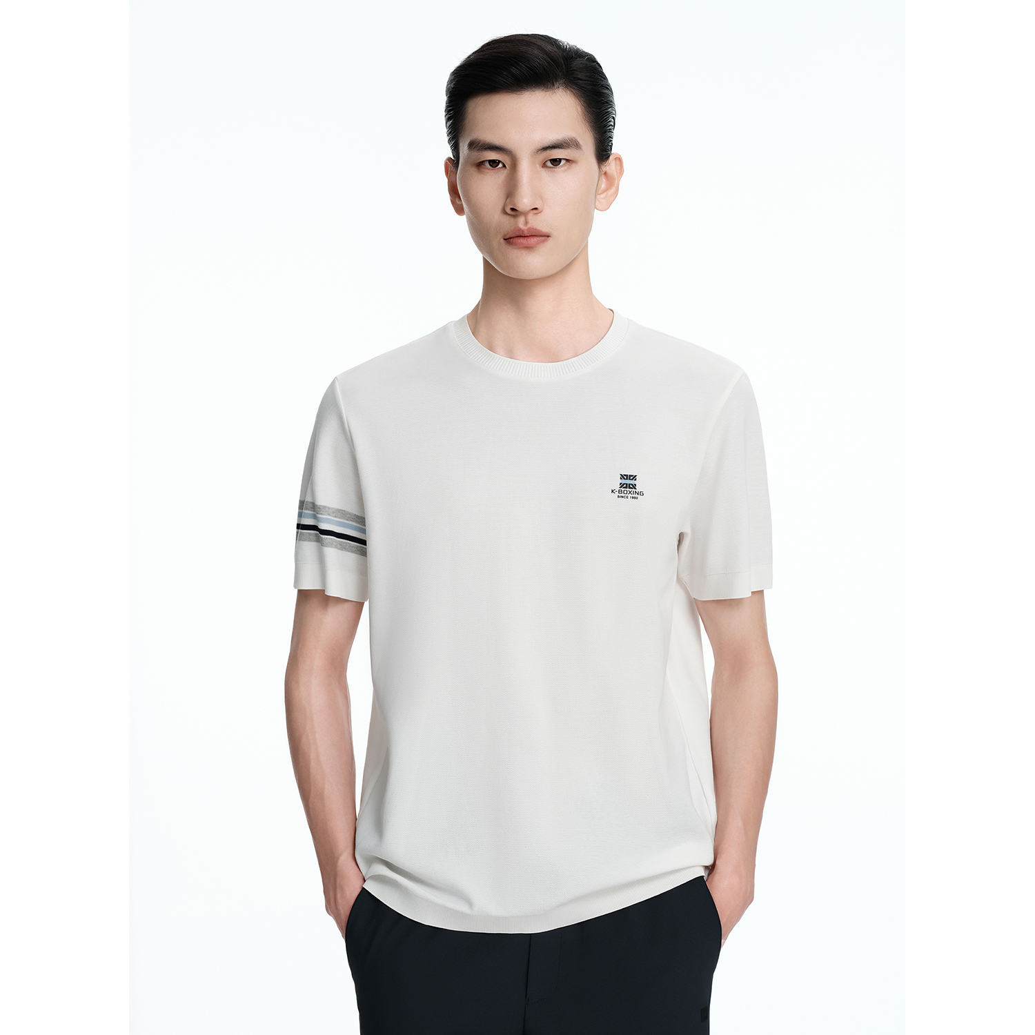 短袖棉T恤-白色-VTCK2963A04